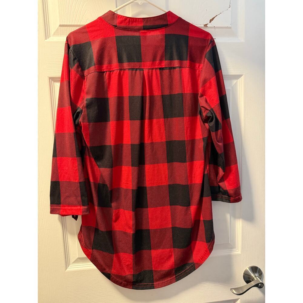 St. Jubileens Women 3/4 Sleeve Plaid Shirt Size L - Picture 5 of 5
